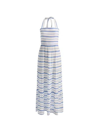Alice And Olivia Saige Halterneck Tiered Maxi Dress In Multi