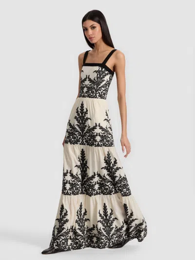 Alice And Olivia Saige Tiered Maxi Dress In Multi