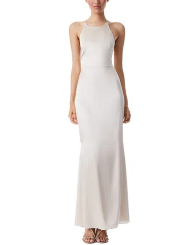 Alice And Olivia Samia Silk-blend Gown In White
