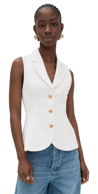 Alice And Olivia Sammie Sculpted Blazer Vest In Off White