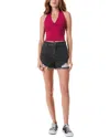 Alice And Olivia Womens Cropped Tank Halter Top In Red