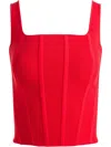 Alice And Olivia Sariah Corset Tank Top In Red
