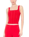 Alice And Olivia Sariah Corset Tank Top In Bright Ruby