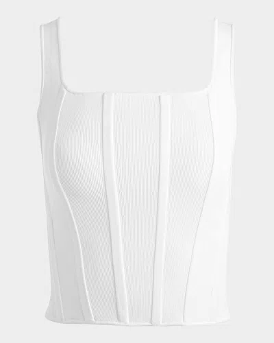 Alice And Olivia Sariah Corset Tank Top In White
