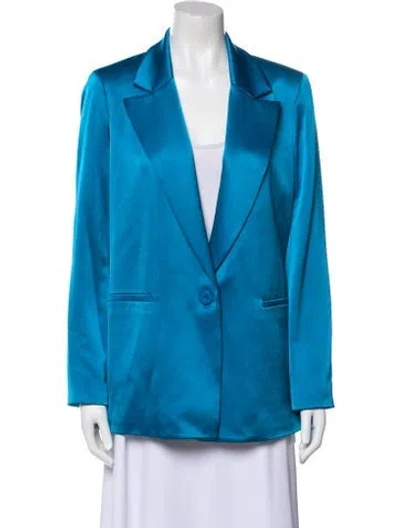 Pre-owned Alice And Olivia Satin Blazer In Blue