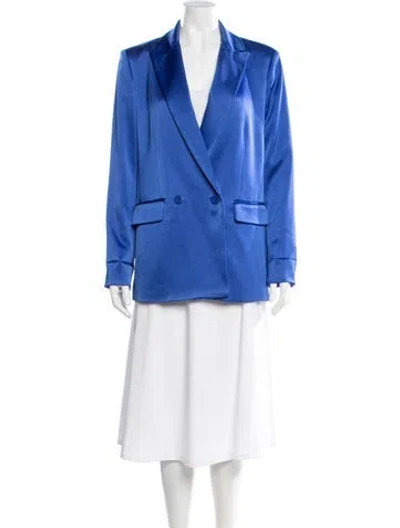 Pre-owned Alice And Olivia Satin Blazer In Blue