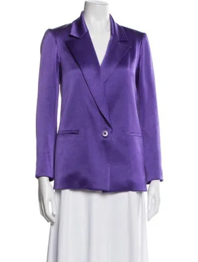 Pre-owned Alice And Olivia Satin Blazer In Purple