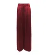Alice And Olivia Satin Kennedy Wide-leg Trousers In Red