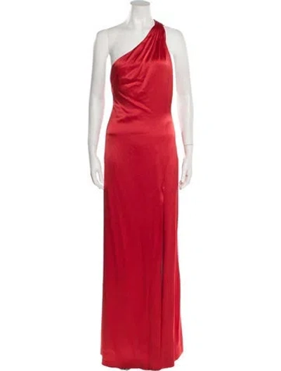 Pre-owned Alice And Olivia Satin Long Dress W/ Tags In Red