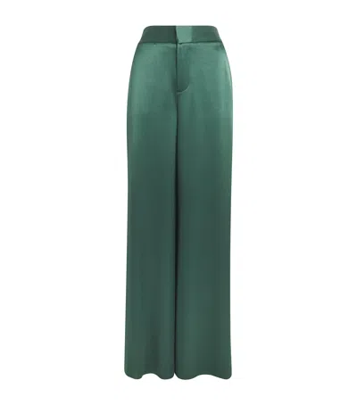 Alice And Olivia Satin Nessi Trousers In Multi