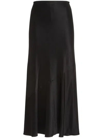 Alice And Olivia Satin Skirt In Black