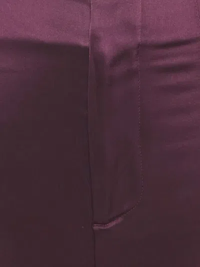 Pre-owned Alice And Olivia Satin Wide-leg Trousers In Purple