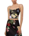 Alice And Olivia Saylor Bustier Floral Cami In Black