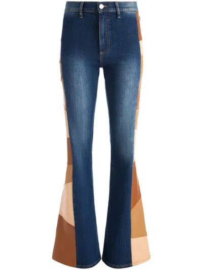 Alice And Olivia Sb Flared Jeans In Blue
