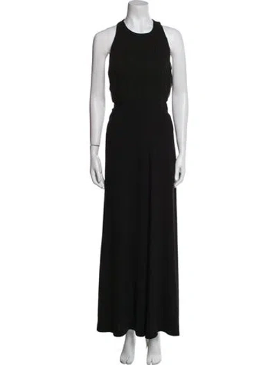 Pre-owned Alice And Olivia Scoop Neck Jumpsuit In Black
