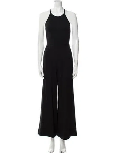 Pre-owned Alice And Olivia Scoop Neck Jumpsuit In Black