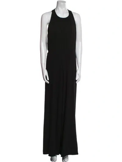 Pre-owned Alice And Olivia Scoop Neck Jumpsuit In Black