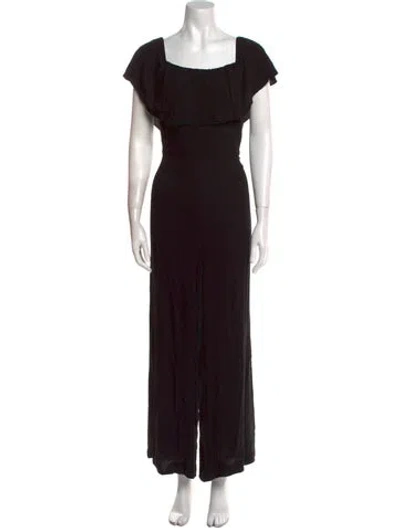 Pre-owned Alice And Olivia Scoop Neck Jumpsuit In Black
