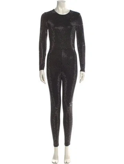 Pre-owned Alice And Olivia Scoop Neck Jumpsuit In Black