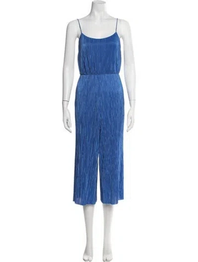 Pre-owned Alice And Olivia Scoop Neck Jumpsuit In Blue