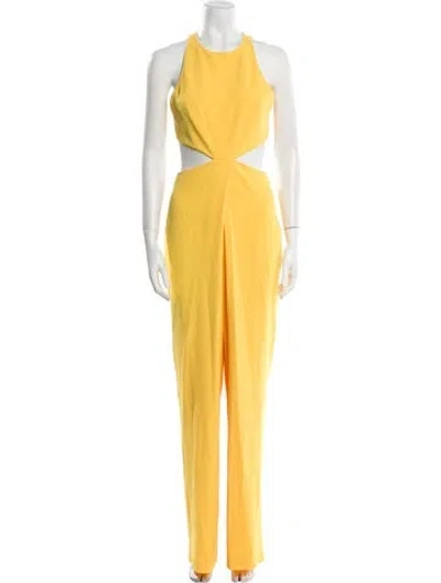 Pre-owned Alice And Olivia Scoop Neck Jumpsuit In Yellow