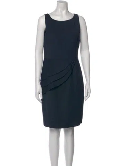 Pre-owned Alice And Olivia Scoop Neck Knee-length Dress In Blue