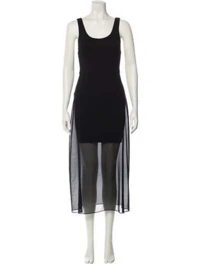 Pre-owned Alice And Olivia Scoop Neck Long Dress In Black