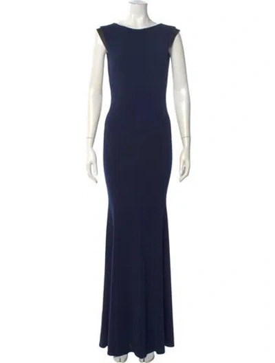 Pre-owned Alice And Olivia Scoop Neck Long Dress In Blue