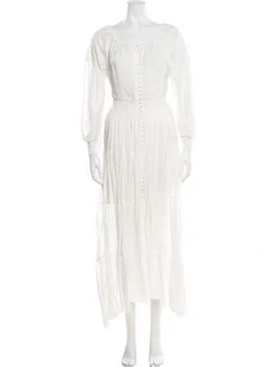 Pre-owned Alice And Olivia Scoop Neck Long Dress In Neutral