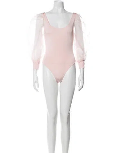 Pre-owned Alice And Olivia Scoop Neck Long Sleeve Bodysuit W/ Tags In Pink