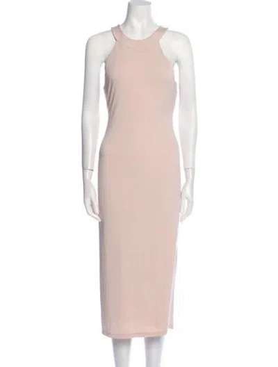 Pre-owned Alice And Olivia Scoop Neck Midi Length Dress In Neutral