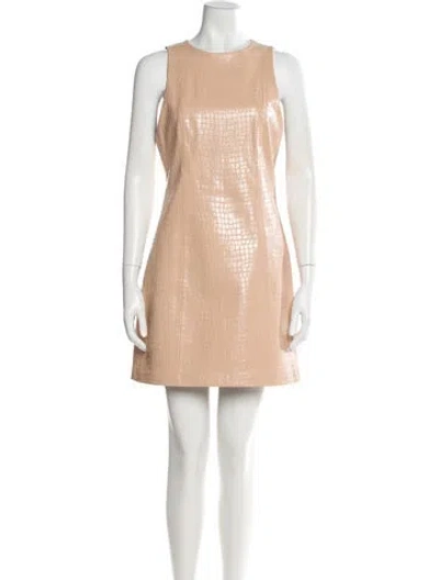 Pre-owned Alice And Olivia Scoop Neck Midi Length Dress In Neutral