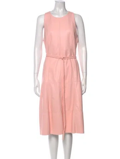 Pre-owned Alice And Olivia Scoop Neck Midi Length Dress In Pink