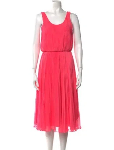 Pre-owned Alice And Olivia Scoop Neck Midi Length Dress In Pink
