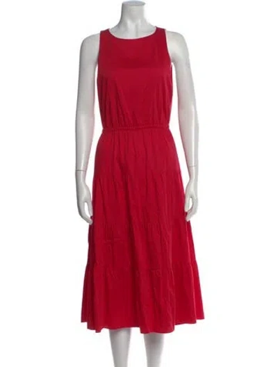 Pre-owned Alice And Olivia Scoop Neck Midi Length Dress In Red
