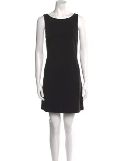 Pre-owned Alice And Olivia Scoop Neck Mini Dress In Black