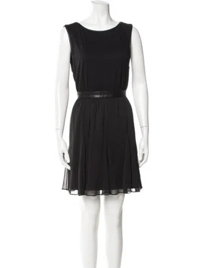 Pre-owned Alice And Olivia Scoop Neck Mini Dress In Black