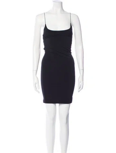 Pre-owned Alice And Olivia Scoop Neck Mini Dress In Blue