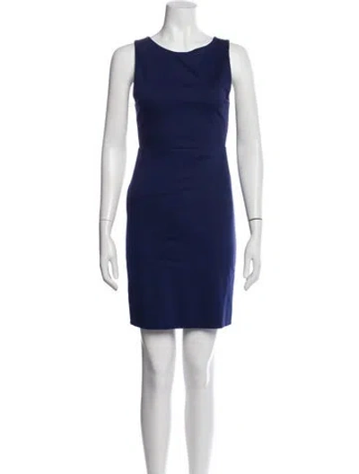Pre-owned Alice And Olivia Scoop Neck Mini Dress In Blue