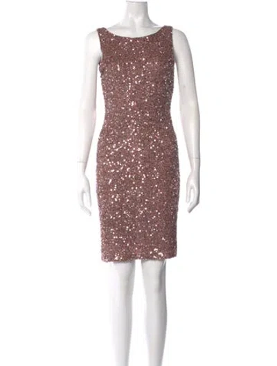 Pre-owned Alice And Olivia Scoop Neck Mini Dress In Pink