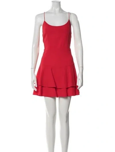 Pre-owned Alice And Olivia Scoop Neck Mini Dress In Red