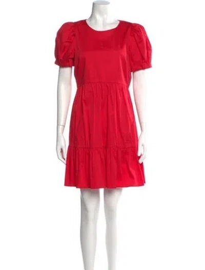 Pre-owned Alice And Olivia Scoop Neck Mini Dress In Red