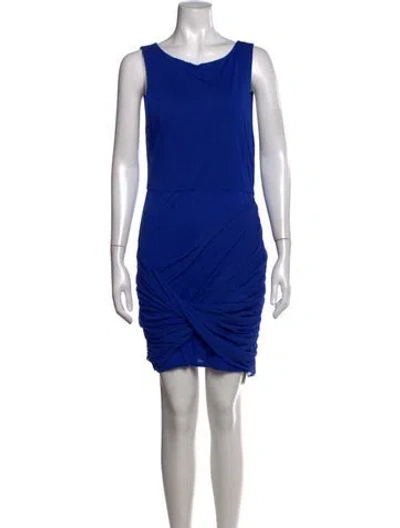 Pre-owned Alice And Olivia Scoop Neck Mini Dress W/ Tags In Blue
