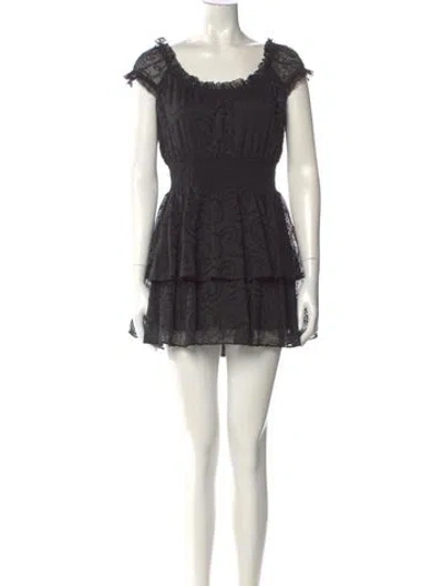 Pre-owned Alice And Olivia Scoop Neck Romper In Black