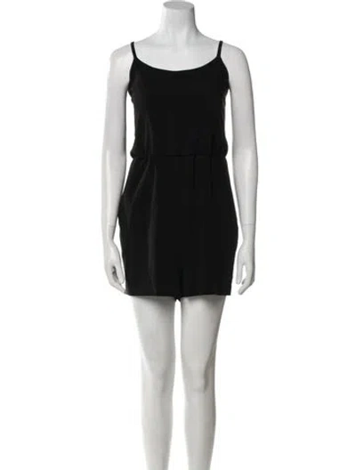 Pre-owned Alice And Olivia Scoop Neck Romper In Black