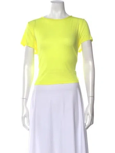 Pre-owned Alice And Olivia Scoop Neck Short Sleeve T-shirt In Yellow