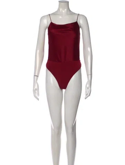 Pre-owned Alice And Olivia Scoop Neck Sleeveless Bodysuit In Red