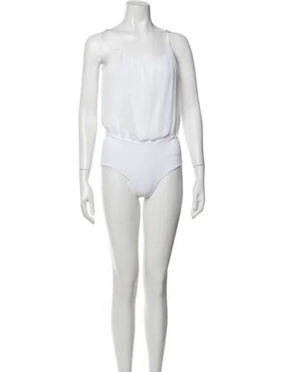 Pre-owned Alice And Olivia Scoop Neck Sleeveless Bodysuit W/ Tags In Silver