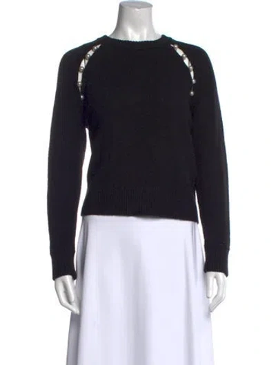 Pre-owned Alice And Olivia Scoop Neck Sweater In Black
