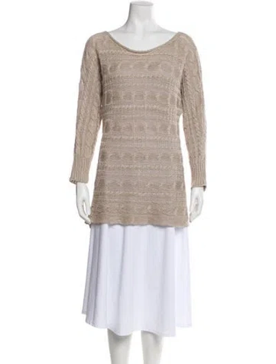 Pre-owned Alice And Olivia Scoop Neck Sweater In Neutral